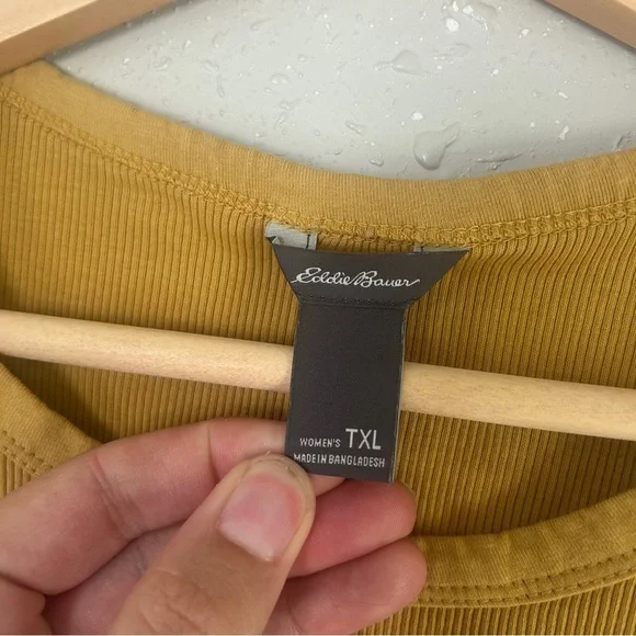 Eddie Bauer Mustard Tank Top Ribbed Casual Sleeveless Summer Yellow XL - Picture 2 of 6